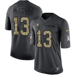 Nike Browns #13 Josh McCown Black Youth Stitched NFL Limited 2016 Salute to Service Jersey