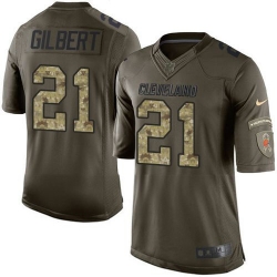 Nike Browns #21 Justin Gilbert Green Youth Stitched NFL Limited Salute to Service Jersey