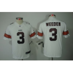 Nike Youth NFL Cleveland Browns #3 Brandon Weeden White Color[Youth Limited Jerseys]