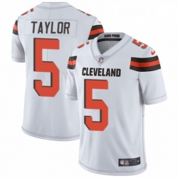 Youth Nike Cleveland Browns 5 Tyrod Taylor White Vapor Untouchable Elite Player NFL Jersey