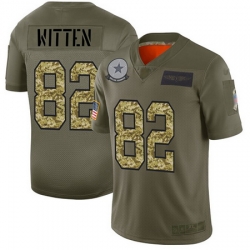 Cowboys 82 Jason Witten Olive Camo Men Stitched Football Limited 2019 Salute To Service Jersey