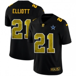 Dallas Cowboys 21 Ezekiel Elliott Men Black Nike Golden Sequin Vapor Limited NFL Jersey