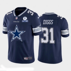 Dallas Cowboys 31 Trevon Diggs Navy Blue Men Nike Big Team Logo With Established In 1960 Patch Vapor Limited NFL Jersey