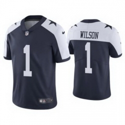 Men Dallas Cowboys 1 Cedrick Wilson Navy Thanksgiving Vapor Limited Stitched Jersey