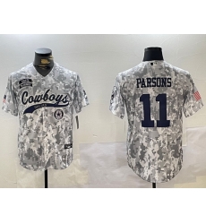 Men Dallas Cowboys 11 2024 Arctic Camo Salute To Service Stitched Baseball Jersey 3