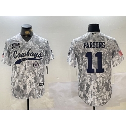 Men Dallas Cowboys 11 2024 Arctic Camo Salute To Service Stitched Baseball Jersey 3