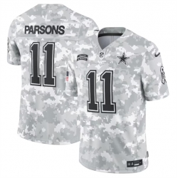 Men Dallas Cowboys 11 Micah Parsons 2024 Arctic Camo Salute To Service Limited Stitched Football Jersey