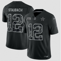 Men Dallas Cowboys  12 Roger Staubach  54 Fred Warner Black F U S E  2026 Salute to Service Limited Stitched Football Jersey