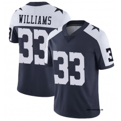 Men Dallas Cowboys 33 Javonte Williams Navy Blue Thanksgiven Limited Stitched Football Jersey