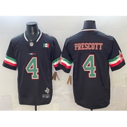 Men Dallas Cowboys 4 Dak Prescott 2024 Mexico Black F U S E  Stitched Football Jersey