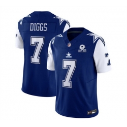 Men Dallas Cowboys 7 Trevon Diggs Navy 2023 F U S E With 1960 Patch Vapor Limited Stitched Football Jersey