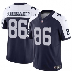 Men Dallas Cowboys 86 Luke Schoonmaker Navy White Thanksgiving Vapor Untouchable Limited Stitched Football Jersey