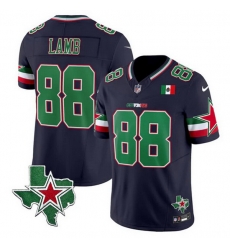 Men Dallas Cowboys 88 CeeDee Lamb 2024 Mexico Navy F U S E  Stitched Football Jersey