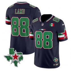 Men Dallas Cowboys 88 CeeDee Lamb 2024 Mexico Navy F U S E  Stitched Football Jersey