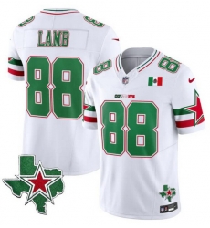 Men Dallas Cowboys 88 CeeDee Lamb 2024 Mexico White F U S E  Stitched Football Jersey