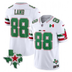 Men Dallas Cowboys 88 CeeDee Lamb 2024 Mexico White F U S E  Stitched Football Jersey