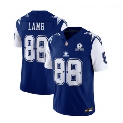 Men Dallas Cowboys 88 CeeDee Lamb Navy 2023 F U S E  With 1960 Patch Vapor Limited Stitched Football Jersey