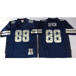 Men Dallas Cowboys 88 Michael Irvin Navy M&N Throwback Jersey