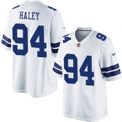 Men Dallas Cowboys #94 Charles Haley White Retired Player NFL Nike Game Jersey