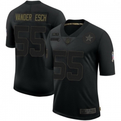 Men Dallas Cowboys Leighton Vander Esch Black Limited 2020 Salute To Service Jersey