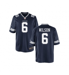 Men Nike Dallas Cowboys Wilson 6 Blue Vapor Limited NFL Jersey