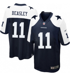 Mens Nike Dallas Cowboys 11 Cole Beasley Game Navy Blue Throwback Alternate NFL Jersey