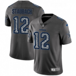 Mens Nike Dallas Cowboys 12 Roger Staubach Gray Static Vapor Untouchable Limited NFL Jersey