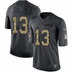 Mens Nike Dallas Cowboys 13 Michael Gallup Limited Black 2016 Salute to Service NFL Jersey