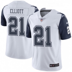 Mens Nike Dallas Cowboys 21 Ezekiel Elliott Limited White Rush Vapor Untouchable NFL Jersey