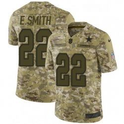 Mens Nike Dallas Cowboys 22 Emmitt Smith Limited Camo 2018 Salute to Service NFL Jersey