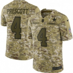 Mens Nike Dallas Cowboys 4 Dak Prescott Limited Camo 2018 Salute to Service NFL Jersey