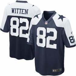 Mens Nike Dallas Cowboys 82 Jason Witten Game Navy Blue Throwback Alternate NFL Jersey