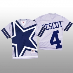 NFL Dallas Cowboys 4 Dak Prescott White Men Mitchell  26 Nell Big Face Fashion Limited NFL Jersey