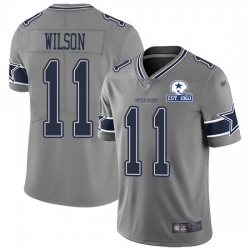 Nike Cowboys 11 Cedrick Wilson Gray Men Stitched With Established In 1960 Patch NFL Limited Inverted Legend Jersey