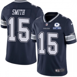 Nike Cowboys 15 Devin Smith Navy Blue Team Color Men Stitched With Established In 1960 Patch NFL Vapor Untouchable Limited Jersey