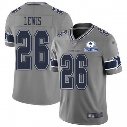 Nike Cowboys 26 Jourdan Lewis Gray Men Stitched With Established In 1960 Patch NFL Limited Inverted Legend Jersey