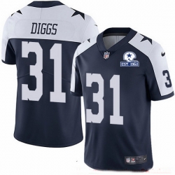 Nike Cowboys 31 Trevon Diggs Navy Blue Thanksgiving Men Stitched With Established In 1960 Patch NFL Vapor Untouchable Limited Throwback Jersey