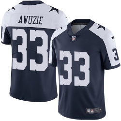 Nike Cowboys #33 Chidobe Awuzie Navy Blue Thanksgiving Mens Stitched NFL Vapor Untouchable Limited Throwback Jersey