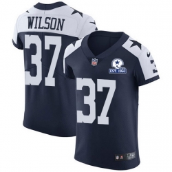 Nike Cowboys 37 Donovan Wilson Navy Blue Thanksgiving Men Stitched With Established In 1960 Patch NFL Vapor Untouchable Throwback Elite Jersey