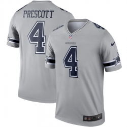 Nike Cowboys 4 Dak Prescott Gray Inverted Legend Jersey