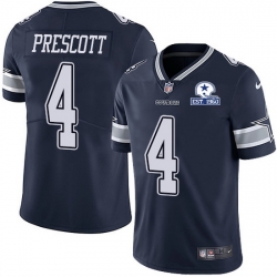 Nike Cowboys 4 Dak Prescott Navy Blue Team Color Men Stitched With Established In 1960 Patch NFL Vapor Untouchable Limited Jersey