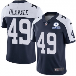 Nike Cowboys 49 Jamize Olawale Navy Blue Thanksgiving Men Stitched With Established In 1960 Patch NFL Vapor Untouchable Limited Throwback Jersey