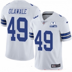 Nike Cowboys 49 Jamize Olawale White Men Stitched With Established In 1960 Patch NFL Vapor Untouchable Limited Jersey