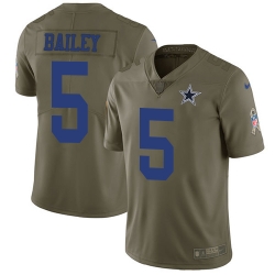 Nike Cowboys #5 Dan Bailey Olive Mens Stitched NFL Limited 2017 Salute To Service Jersey