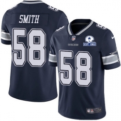 Nike Cowboys 58 Aldon Smith Navy Blue Team Color Men Stitched With Established In 1960 Patch NFL Vapor Untouchable Limited Jersey