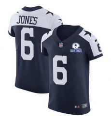 Nike Cowboys 6 Chris Jones Navy Blue Thanksgiving Men Stitched With Established In 1960 Patch NFL Vapor Untouchable Throwback Elite Jersey