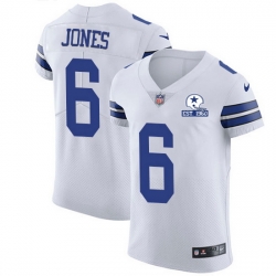 Nike Cowboys 6 Chris Jones White Men Stitched With Established In 1960 Patch NFL New Elite Jersey