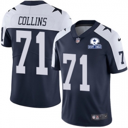 Nike Cowboys 71 La 27el Collins Navy Blue Thanksgiving Men Stitched With Established In 1960 Patch NFL Vapor Untouchable Limited Throwback Jersey