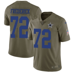 Nike Cowboys #72 Travis Frederick Olive Mens Stitched NFL Limited 2017 Salute To Service Jersey