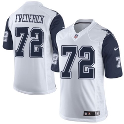 Nike Cowboys #72 Travis Frederick White Mens Stitched NFL Limited Rush Jerseys